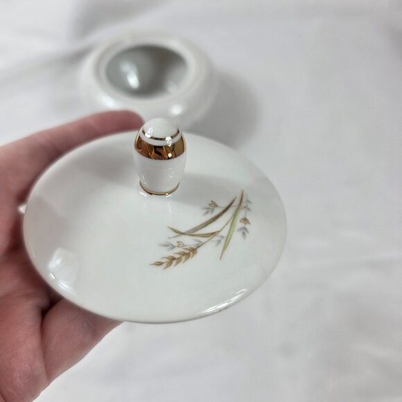 Fine China of Japan Golden Harvest Sugar Bowl and Lid Gold Wheat Sprays - Picture 2 of 15
